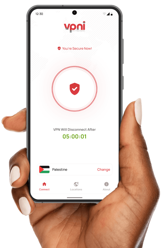 VPNi.io app on a phone